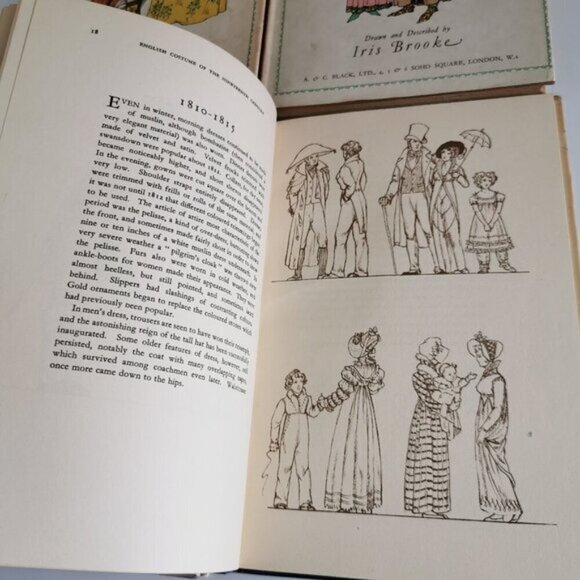 Set of 4 English Costumes in History Books Vintage 1950s Play Designers Fashion - Picture 7 of 8